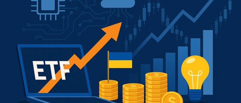 Ілюстрація інвестування в технологічні компанії у 2025 році без тексту